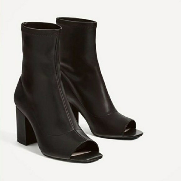 zara open toe ankle boots
